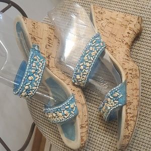 3.5 in Heels Sandals embroidered with stones
